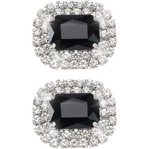 SING F LTD 2Pcs Crystal Shoe Clips Rhinestone Shoe Buckles Detachable Jewelry Clips Metal Removable Shoe Buckle for Wedding Shoes Dress Hat