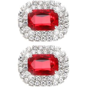 SING F LTD 2Pcs Crystal Shoe Clips Rhinestone Shoe Buckles Detachable Jewelry Clips Metal Removable Shoe Buckle for Wedding Shoes Dress Hat