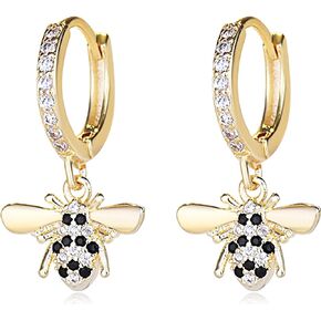 Cute Crystal Zircon Bee Earrings for Women Bee Drop Earrings Bee Earrings for Women Queen Bee Dangle Earrings for Teen Girls Gifts