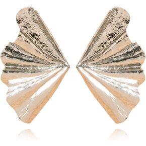 RCHENGYANUIMA Bohemia Fan-shaped Abstract Geometric Leaf Earrings for Women Girls Humble Chic Jewelry Gifts