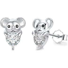 هدايا عيد الام للزوجة والام والدب الكوالا للنساء المراهقات، اقراط من الفضة الاسترلينية 925 على شكل دب كوالا للبنات والاطفال، اقراط صغيرة لطيفة للحيوانات الاليفة لا تسبب الحساسية للنساء in Kuwait