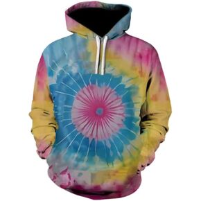 Xsafomhf I am Kenough Men's and Women's Tie Dyed Hoodies Novelty Printed Hoodies Street Fashion Hooded