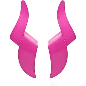 Hot Pink Spiral Earrings Twisted Curved Stud Earrings Irregular Geometry Big Earrings Drop Earrings Jewelry for Women