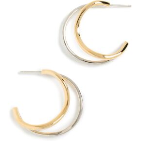 By Adina Eden Women's Two Tone Squiggly Hoop Earrings in Kuwait