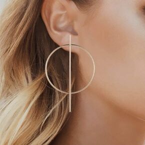 Hoop Gemetric Earrings Studs Simple Circle Lightweight for Women Gift