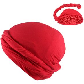 Turban for Men Halo Turban Satin Lined Turban for Men Head Wraps for Men Women Men’s Turban for Sleeping Nature Hair White