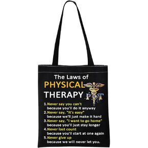 the Laws of Physical Therapy Tote Bag Physical Therapist Gift Bag PT Appreciation Gifts Shoulder Bag PT Student Gifts
