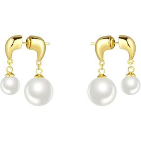 Fenni Jewelry Classic Circle Stud Front and Hollow Design Ball Back, Double Side Crystal Earrings Stud Earrings for Women Bridal in Kuwait