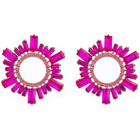 Jewefish Summer Zinc Alloy Mutil Color Cubic Zirconia Pendant Women Stud Earrings