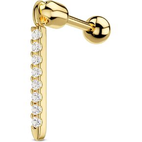 COCHARM Gold 16g Dangle Earrings Gold Tragus Earrings Stud 16 Gauge Screw Back Helix Earrings First Second Hole Piercing 18K Gold Plated Upper Helix Stud Piercing for Women