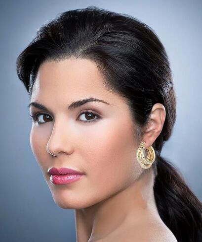 Gold Hoop Earrings Set for Women, Lovely 14K Gold Plated Lightweight Hypoallergenic Chunky Open Hoops Jewelry for Gift Yulovee. in Saudi Arabia