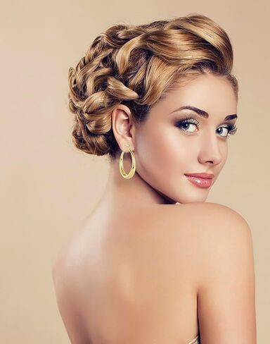 Gold Hoop Earrings Set for Women, Lovely 14K Gold Plated Lightweight Hypoallergenic Chunky Open Hoops Jewelry for Gift Yulovee. in Saudi Arabia