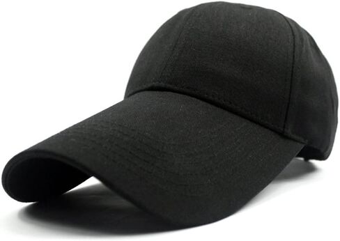 LOCOMO الرجال النساء سادة أسود سوبر إضافي طويل بيل سناب باك كاب FFH322 in Kuwait