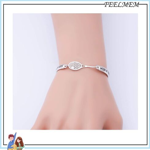 FEELMEM Tennis Jewelry Tennis Girl Gift Never Underestimate A Girl With A Tennis Racket Bracelet Athlete Sport Jewelry Gift for Tennis Player Tennis Team Tennis Coaches in Saudi Arabia