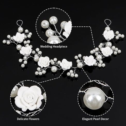 Flower Girl Headpiece Crystal Pearl Headband for Women Wedding Accessories Silver Flower Girl Headband, Princess Crown for Flower Girls Hair Accessories for Birthday Halloween Tiaras for Women in Saudi Arabia