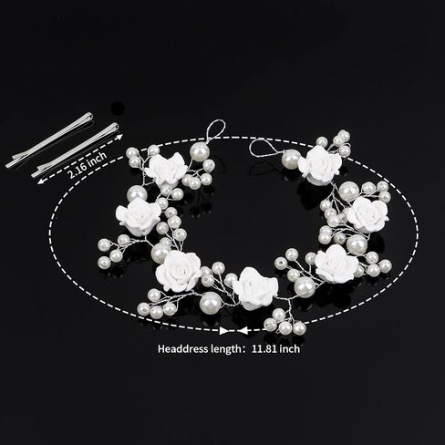 Flower Girl Headpiece Crystal Pearl Headband for Women Wedding Accessories Silver Flower Girl Headband, Princess Crown for Flower Girls Hair Accessories for Birthday Halloween Tiaras for Women in Saudi Arabia