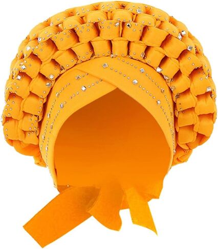 African Braid Turban, Headwear, Sequin, Head Wrap Knot Hat Headscarf for Wedding in Kuwait