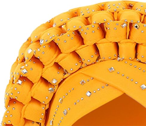 African Braid Turban, Headwear, Sequin, Head Wrap Knot Hat Headscarf for Wedding in Kuwait