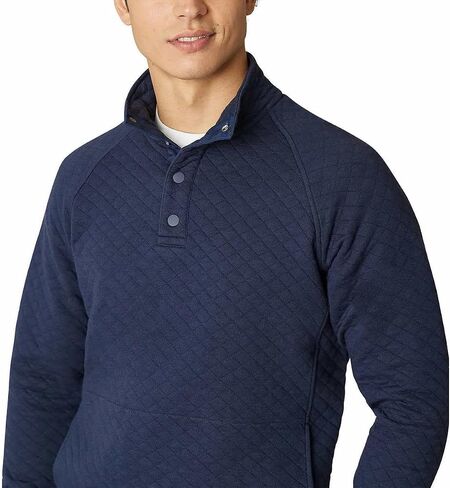 Eddie Bauer Mens Midweight Quarter Snap Mock Quilted Pullover (as1, Alpha, xx_l, Regular, Regular, Blue) in Saudi Arabia