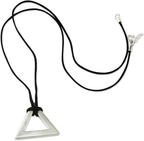 NOVICA Artisan Handmade Men's .925 Sterling Silver Necklace Triangle Pendant Peru Modern Geometric 'Perfect Triangle' in Saudi Arabia
