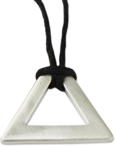 NOVICA Artisan Handmade Men's .925 Sterling Silver Necklace Triangle Pendant Peru Modern Geometric 'Perfect Triangle' in Saudi Arabia