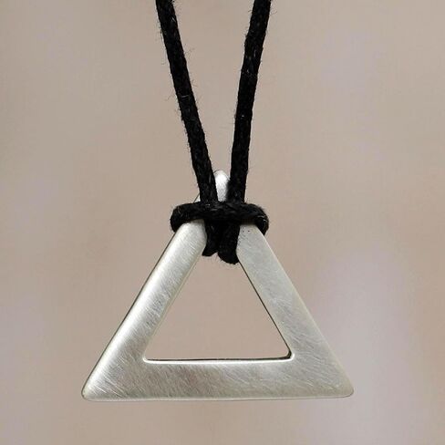 NOVICA Artisan Handmade Men's .925 Sterling Silver Necklace Triangle Pendant Peru Modern Geometric 'Perfect Triangle' in Saudi Arabia