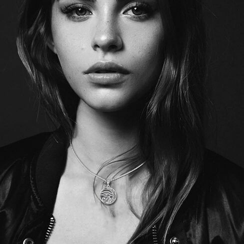 قلادة عين حورس CHENGHONG 925 الفضة الاسترليني عقد سلتيك القمر قلادة قلادة مصر حماية المجوهرات القبطية هدية للنساء والرجال، الفضة الاسترلينية، قلادة القلائد, فضة استرلينية, عقد بقلادة in Kuwait