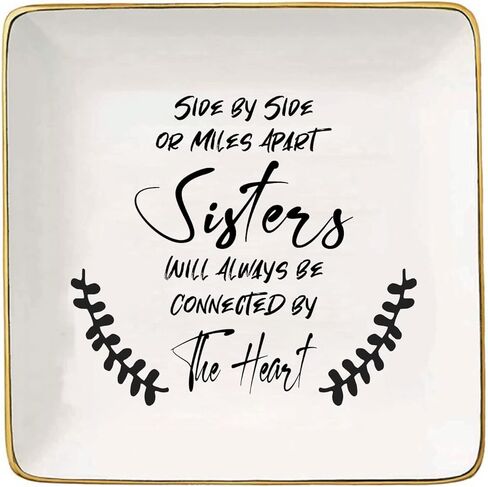 Gifts for Sisters from Sisters, Best Friend Birthday Gifts for Women sisters Big Sister Bestie Soul Sister In Law BFF Gifts, Thanksgiving Valentine Christmas Gifts - Jewelry Dishs, Ceramic in Kuwait