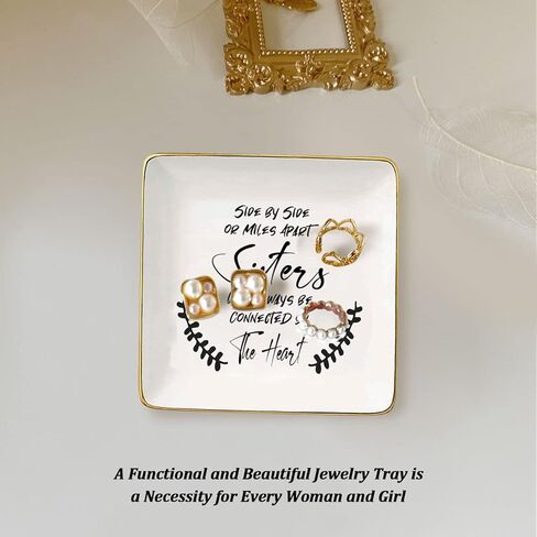 Gifts for Sisters from Sisters, Best Friend Birthday Gifts for Women sisters Big Sister Bestie Soul Sister In Law BFF Gifts, Thanksgiving Valentine Christmas Gifts - Jewelry Dishs, Ceramic in Kuwait