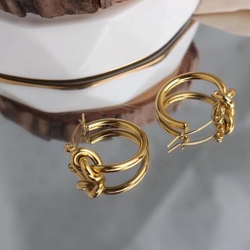 Sonateomber Chunky Gold Hoop Huggie Earrings for Women Girls – Large Sparkly Rhinestone Crystal Circle Hoops Hypoallergenic Statement Wedding Bridal Prom Jewelry Gift in Saudi Arabia