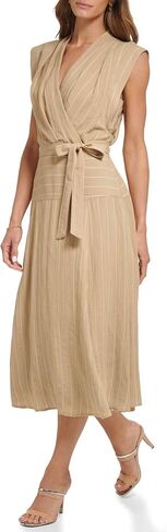 DKNY Women's Surplice Linen Midi Dress in Saudi Arabia