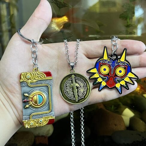 itapring Purya Keychain Newest, ZLD Tears of the Kingdom Inspired Necklace Key Ring Jewelry combo, Breath of The Wild Metal Pendant for Woman Men Game Lover Cosplay Fans, Black, 1.33*2.36 and in Kuwait