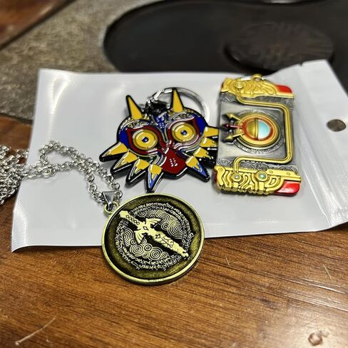 itapring Purya Keychain Newest, ZLD Tears of the Kingdom Inspired Necklace Key Ring Jewelry combo, Breath of The Wild Metal Pendant for Woman Men Game Lover Cosplay Fans, Black, 1.33*2.36 and in Kuwait
