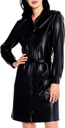 NIC+ZOE Women's Faux Leather Trench Dress in Saudi Arabia
