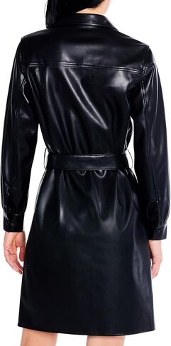 NIC+ZOE Women's Faux Leather Trench Dress in Saudi Arabia