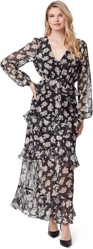 Jessica Simpson Women's Baianca V-Neck Ruffle Maxi Dress in Saudi Arabia