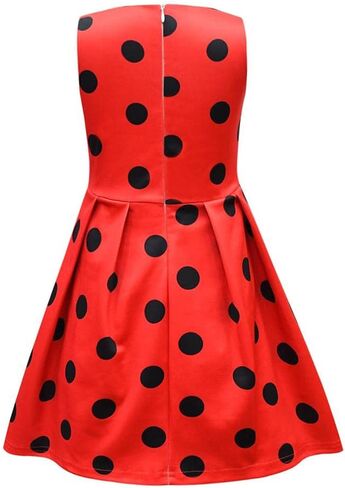 Dressy Daisy Ladybug Costumes Red and Black Polka Dot Fancy Dress for Girls Halloween Birthday Party Summer Casual Wear in Saudi Arabia