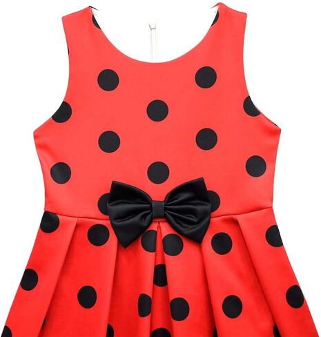 Dressy Daisy Ladybug Costumes Red and Black Polka Dot Fancy Dress for Girls Halloween Birthday Party Summer Casual Wear in Saudi Arabia