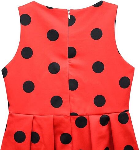 Dressy Daisy Ladybug Costumes Red and Black Polka Dot Fancy Dress for Girls Halloween Birthday Party Summer Casual Wear in Saudi Arabia