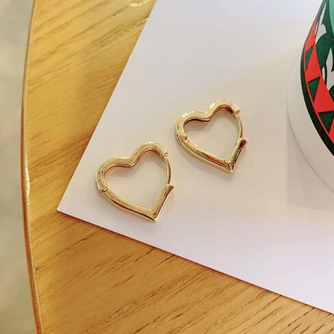Heart Hoop Earrings for women Valentines Day Earrings Sweet Love Heart Huggie Earring Minimalist Sleeper Cartilage Earrings Conch Piercing Jewelry Gifts for Girlfriend in Saudi Arabia