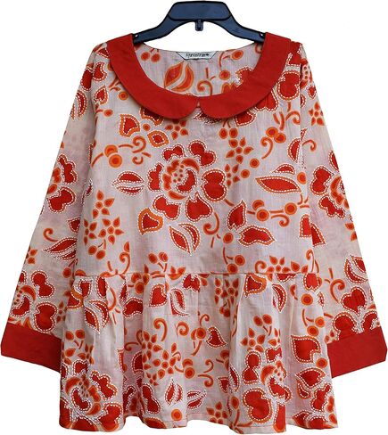 AVNI Printed Soft Cotton Printed, Hand Embroiderd, Applique look Peplum Tunic Top Blouse in Kuwait