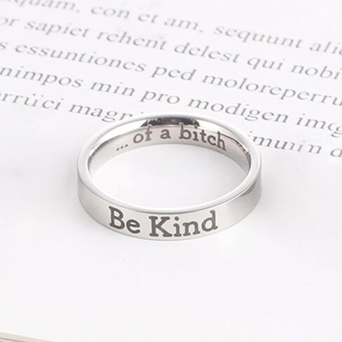 HUASAI Be Kind of a B Ring for Women Be Kind Ring Stainless Steel Inspirational Ring Motivational Band Ring for Best Friend Friendship Gifts in Saudi Arabia