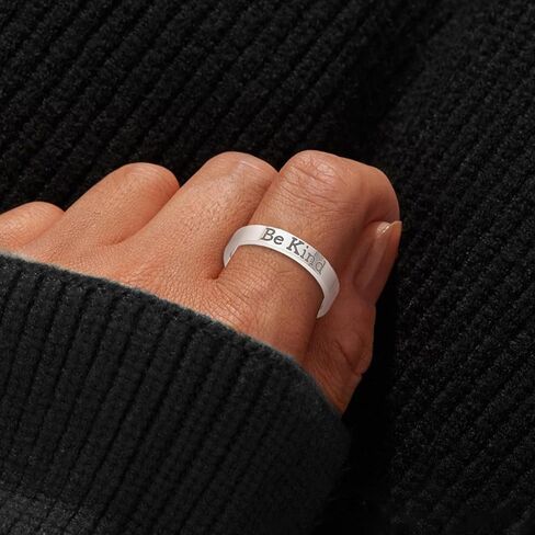 HUASAI Be Kind of a B Ring for Women Be Kind Ring Stainless Steel Inspirational Ring Motivational Band Ring for Best Friend Friendship Gifts in Saudi Arabia