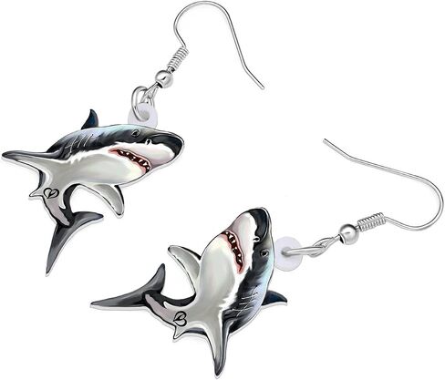 Acrylic Whale Shark Earrings Dangle Drop Cute Fish Sea Life Jewelry Charms Gifts for Women Girls Kids in Saudi Arabia