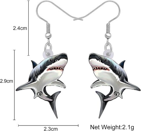 Acrylic Whale Shark Earrings Dangle Drop Cute Fish Sea Life Jewelry Charms Gifts for Women Girls Kids in Saudi Arabia
