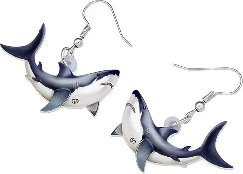 Acrylic Whale Shark Earrings Dangle Drop Cute Fish Sea Life Jewelry Charms Gifts for Women Girls Kids in Saudi Arabia