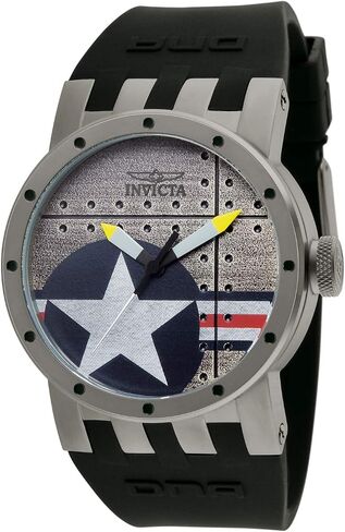 Invicta Men's 11647 DNA Bomber Silver Dial Black Silicone Watch in Saudi Arabia
