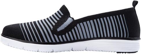 Propet Womens Travel Fit Striped Slip On Sneakers Shoes Casual - Black, Grey in Saudi Arabia
