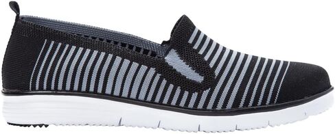 Propet Womens Travel Fit Striped Slip On Sneakers Shoes Casual - Black, Grey in Saudi Arabia