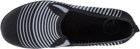 Propet Womens Travel Fit Striped Slip On Sneakers Shoes Casual - Black, Grey in Saudi Arabia